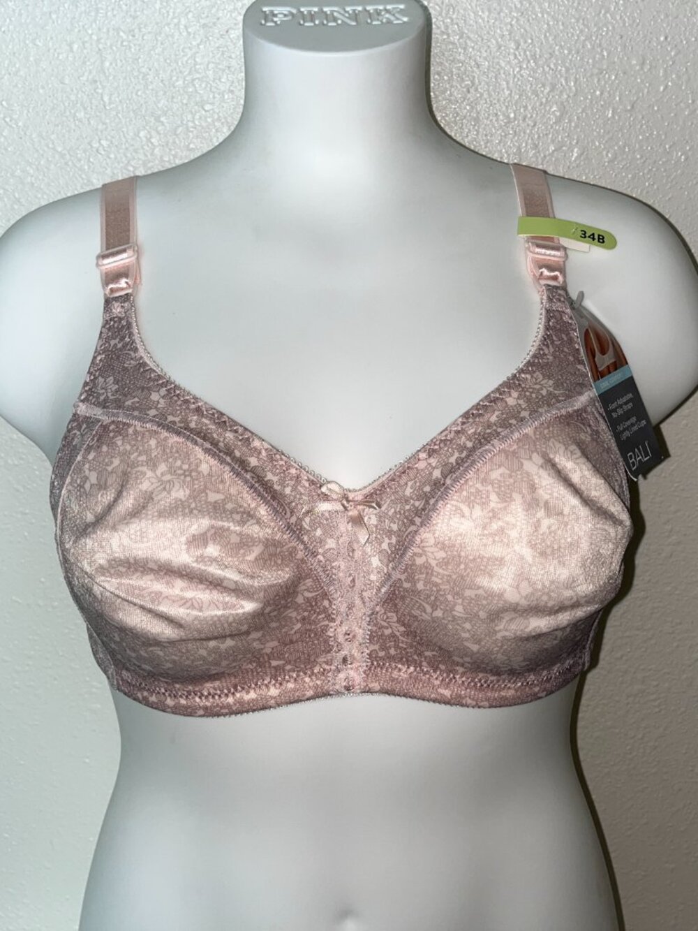 BALI DOUBLE SUPPORT COOL COMFORT WIREFREE BRA SZ 34B